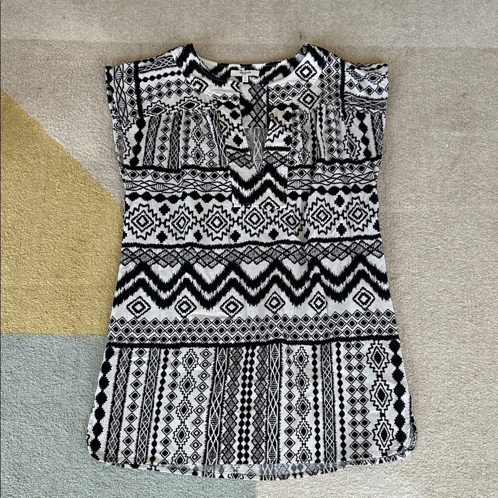Madewell Monochromatic Geometric Women's Tunic Dress
